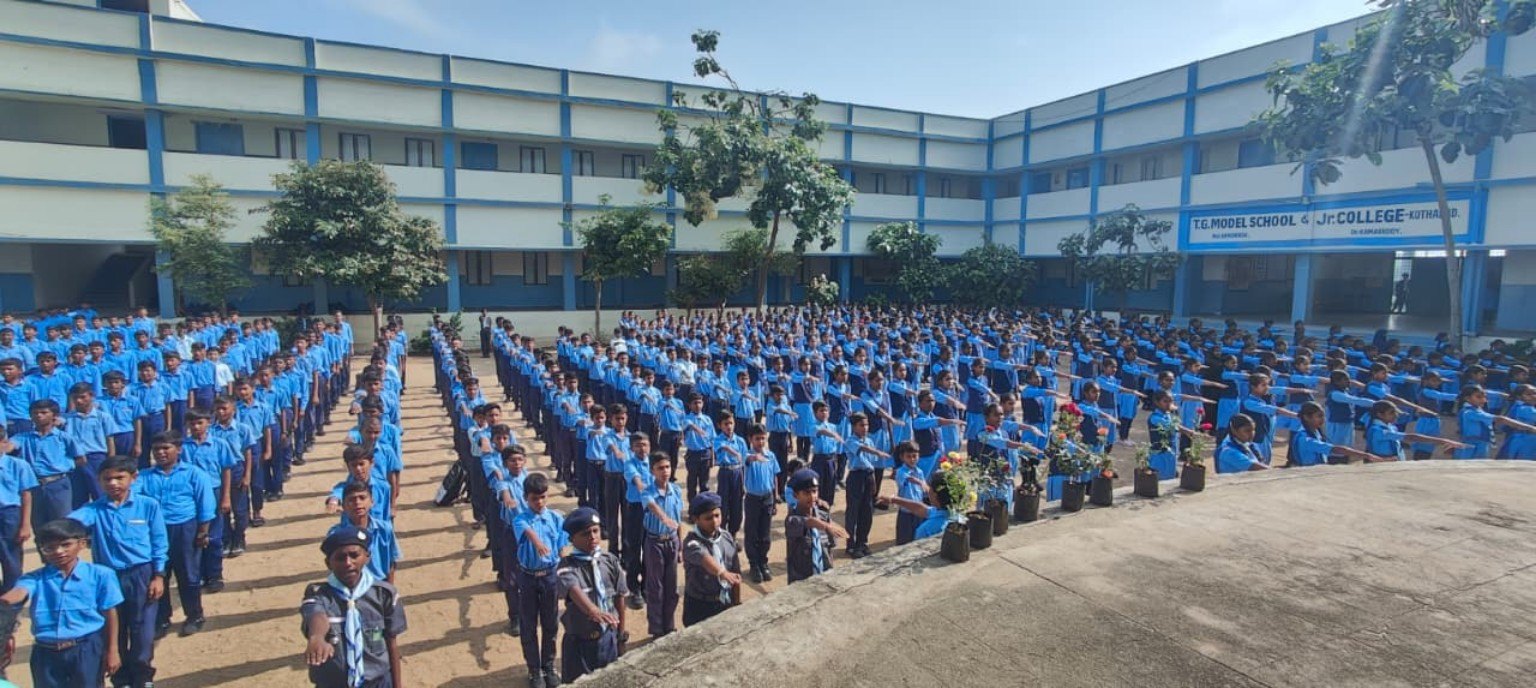Students in school assembly